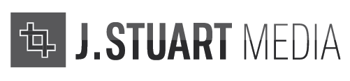 Logo for Jstuart Media featuring typography and a stylized crop word mark